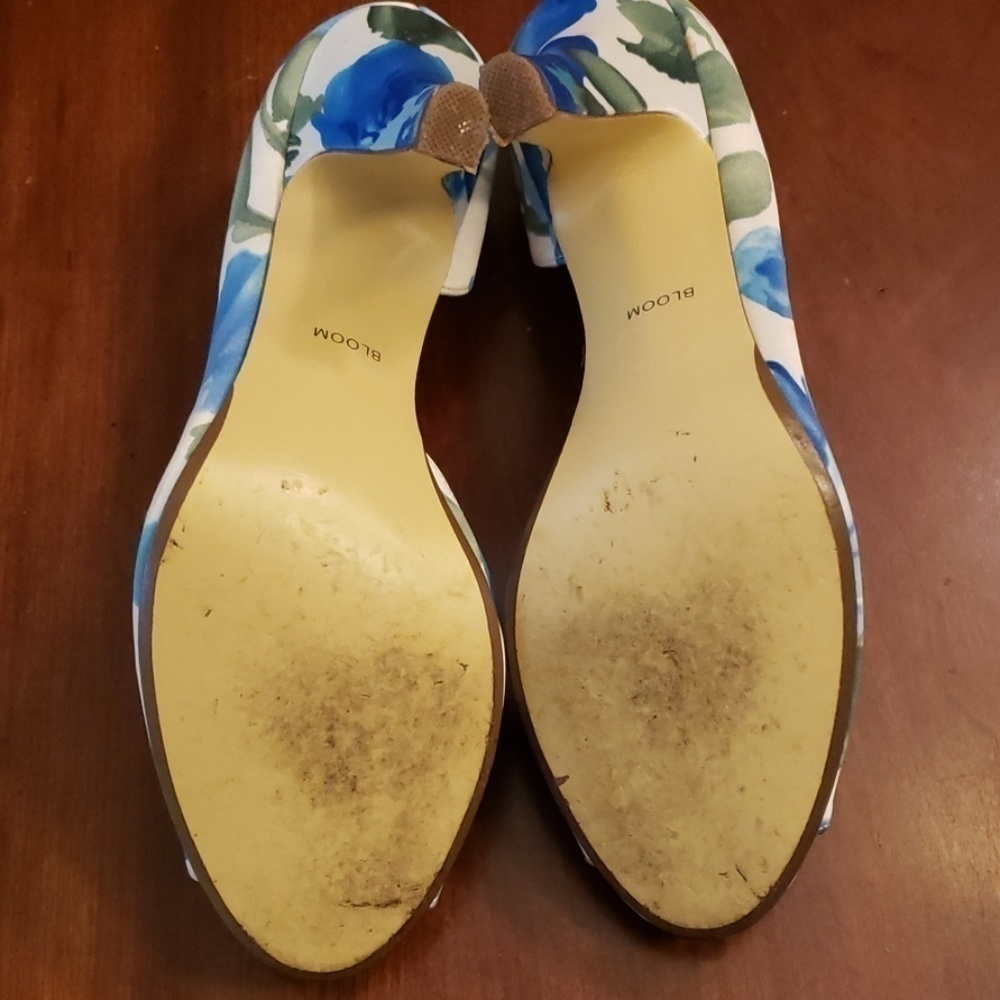 Michaelangelo Bloom Peeptoe Heels 7 Blue/Green VGUC - Picture 8 of 12